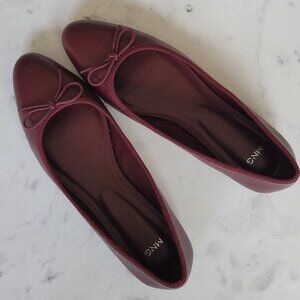 Mango burgundy ballet shoes